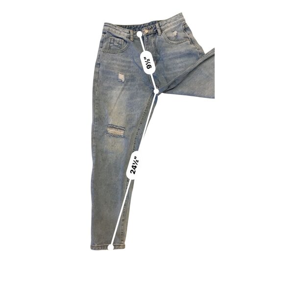 High Waisted Distressed Denim Boyfriend Mom Jeans Women's Small tapered - Picture 4 of 6